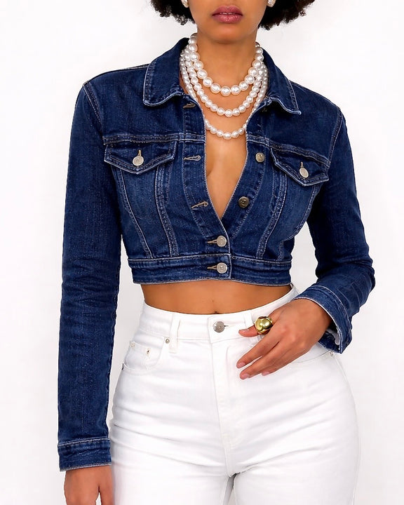 Giacca Denim Cropped Donna