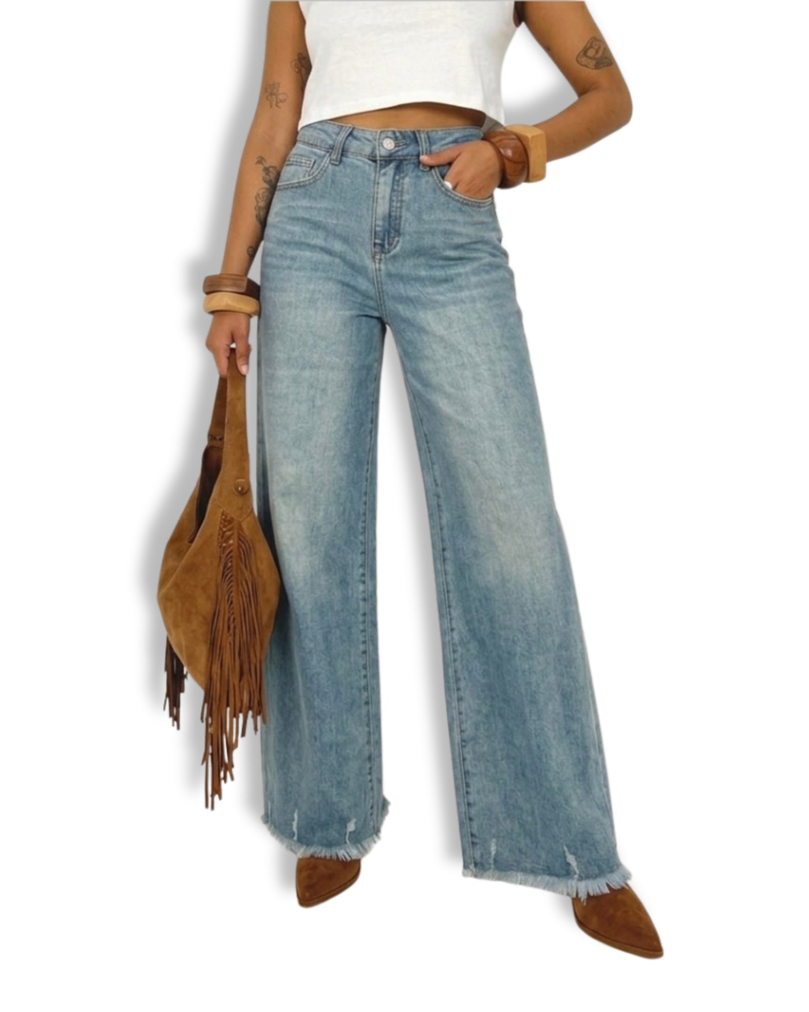 Jeans Wide Leg Vita Alta