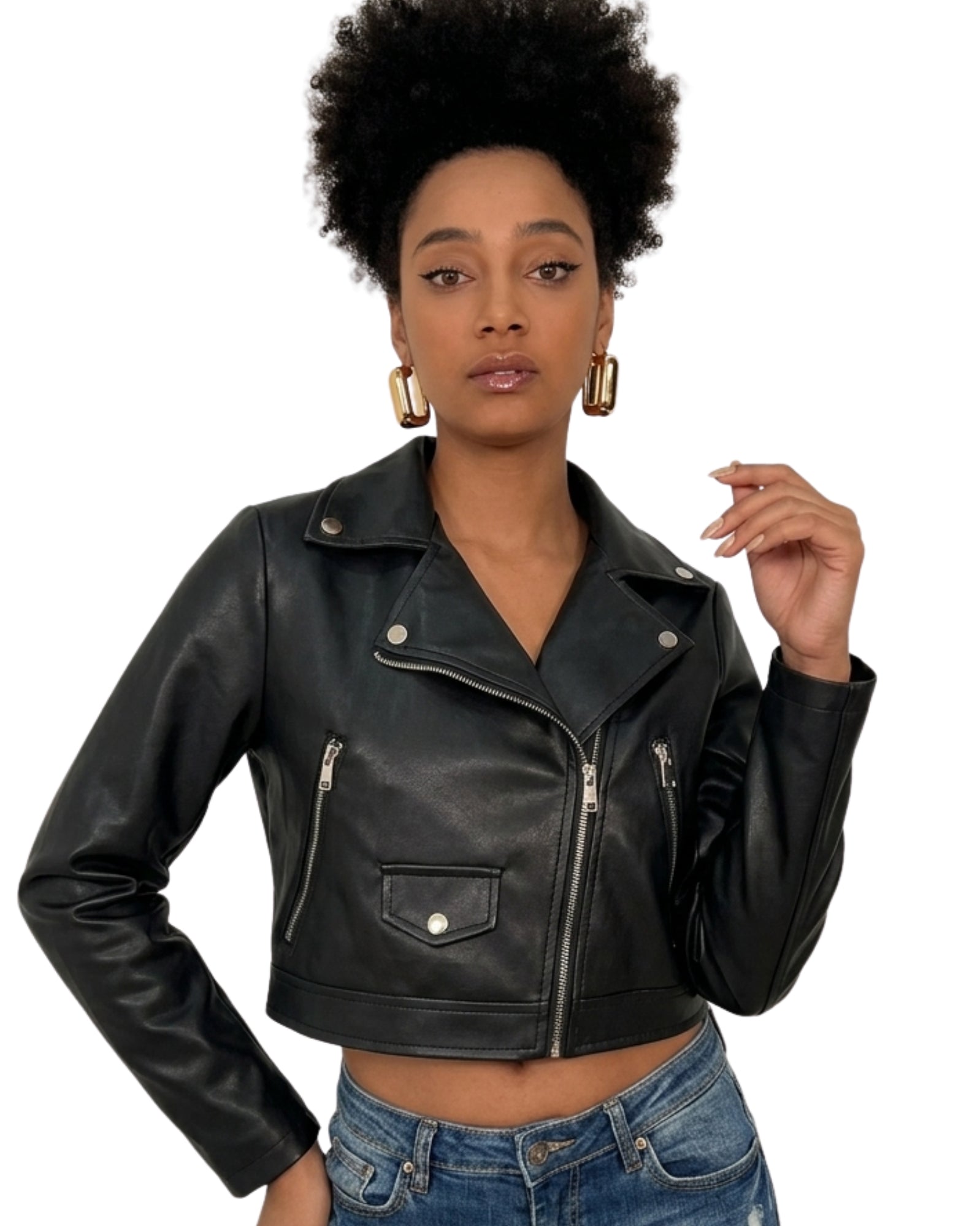 Chiodo Crop in Ecopelle Premium