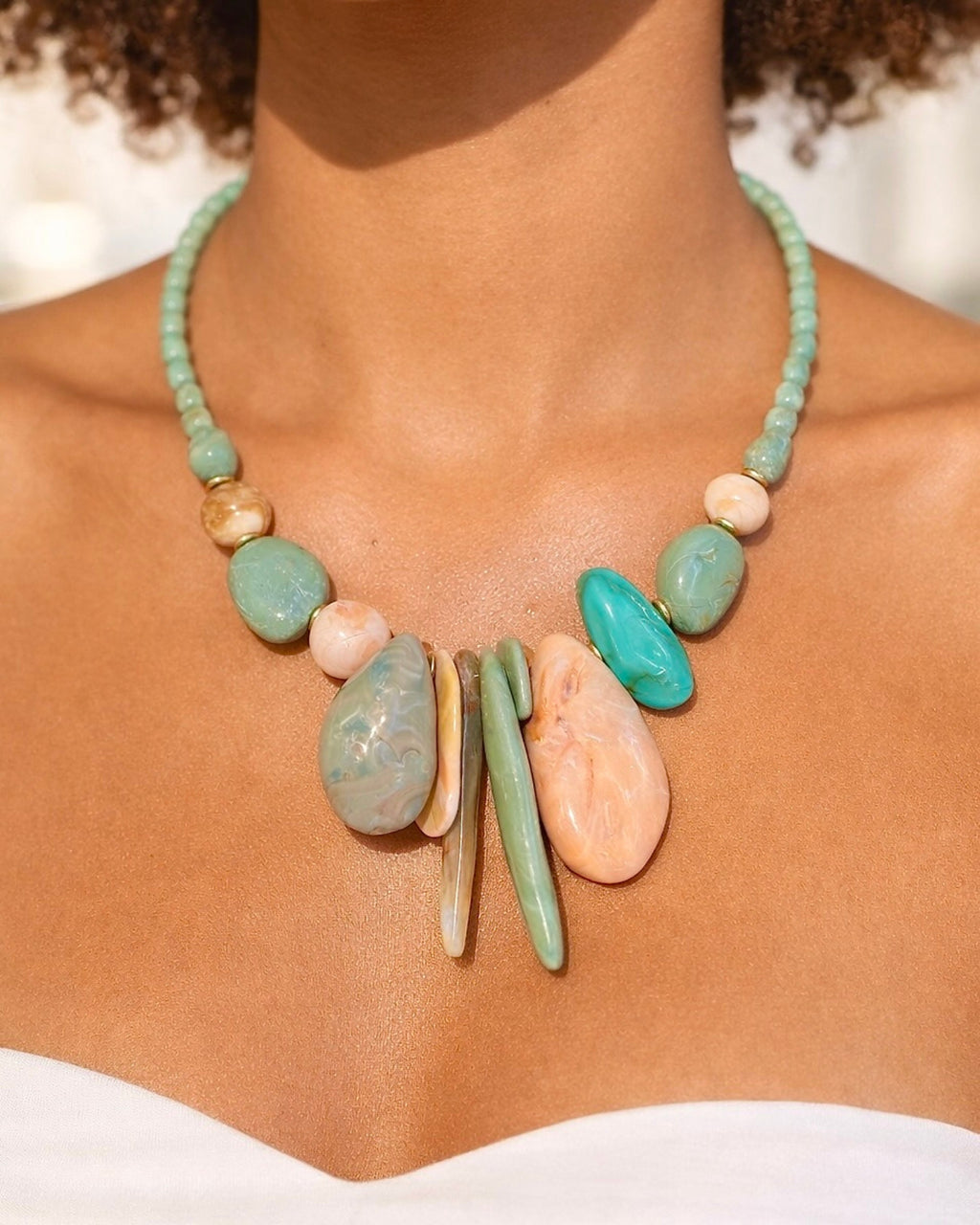 Collana Statement Multicolor con Pietre Naturali