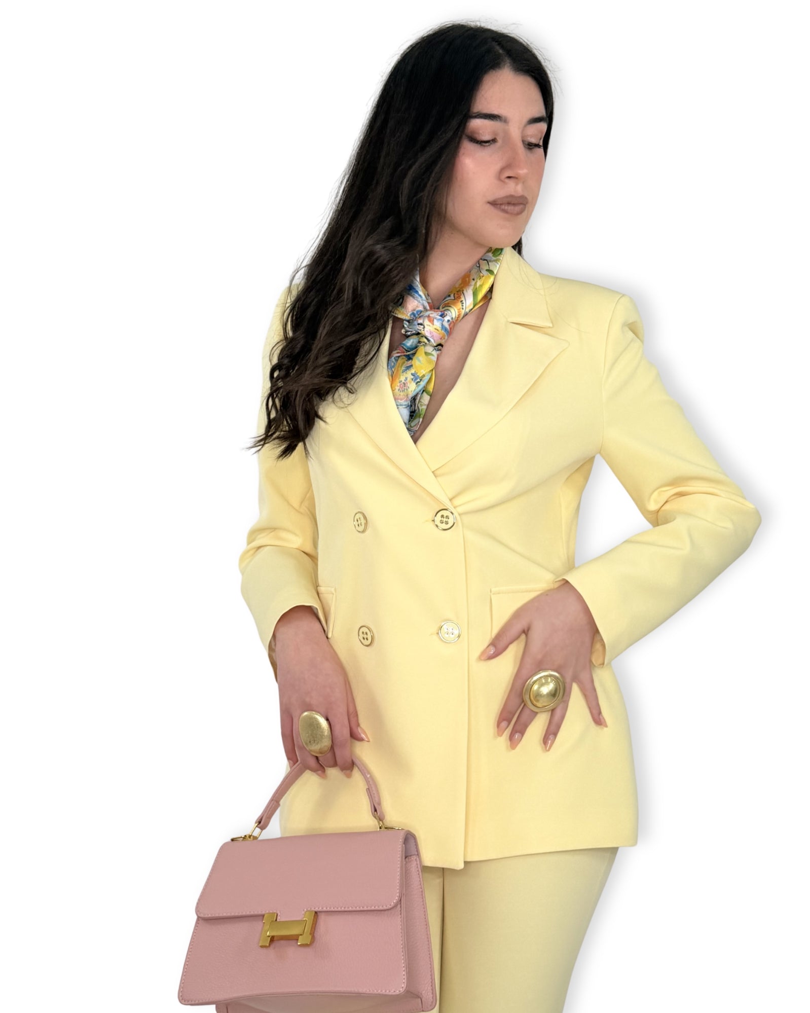 Borsa a Mano Strutturata con Chiusura Iconica