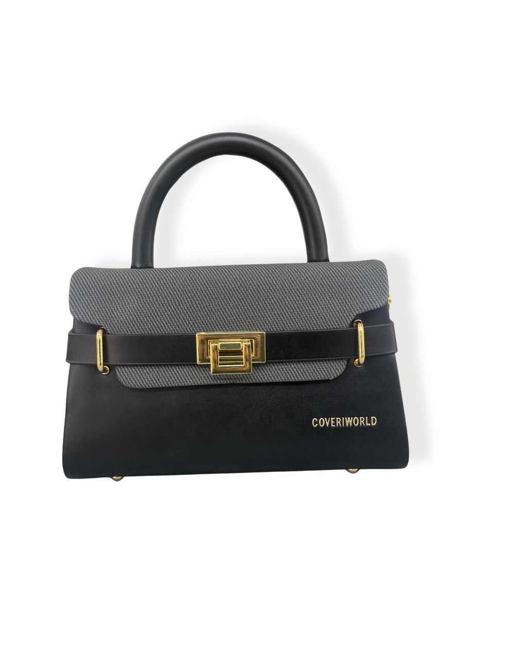 Borsa a Mano Elegante Bianca con Dettagli Oro