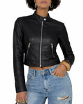 Giacca Biker Crop in Ecopelle