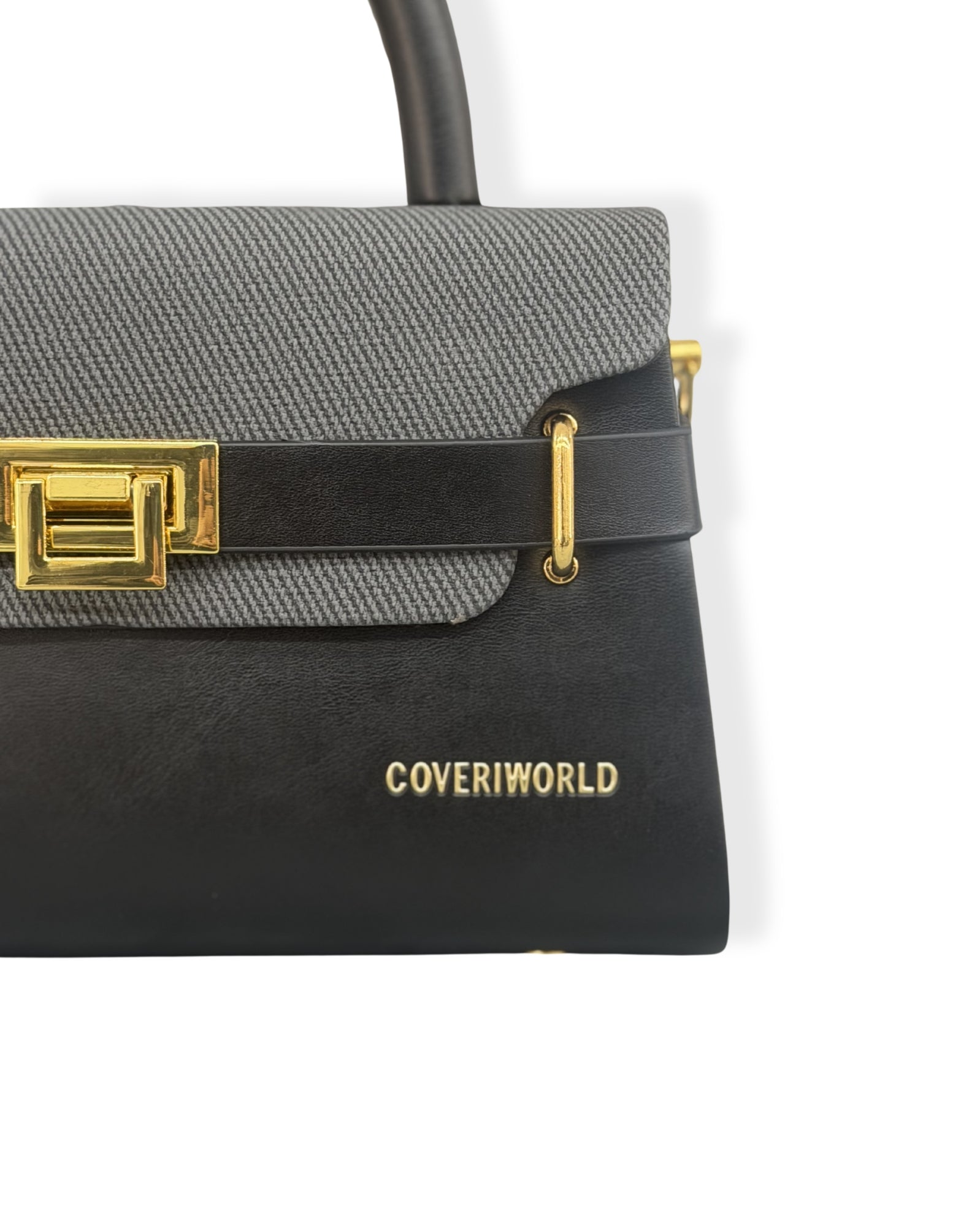 Borsa a Mano Elegante Bianca con Dettagli Oro