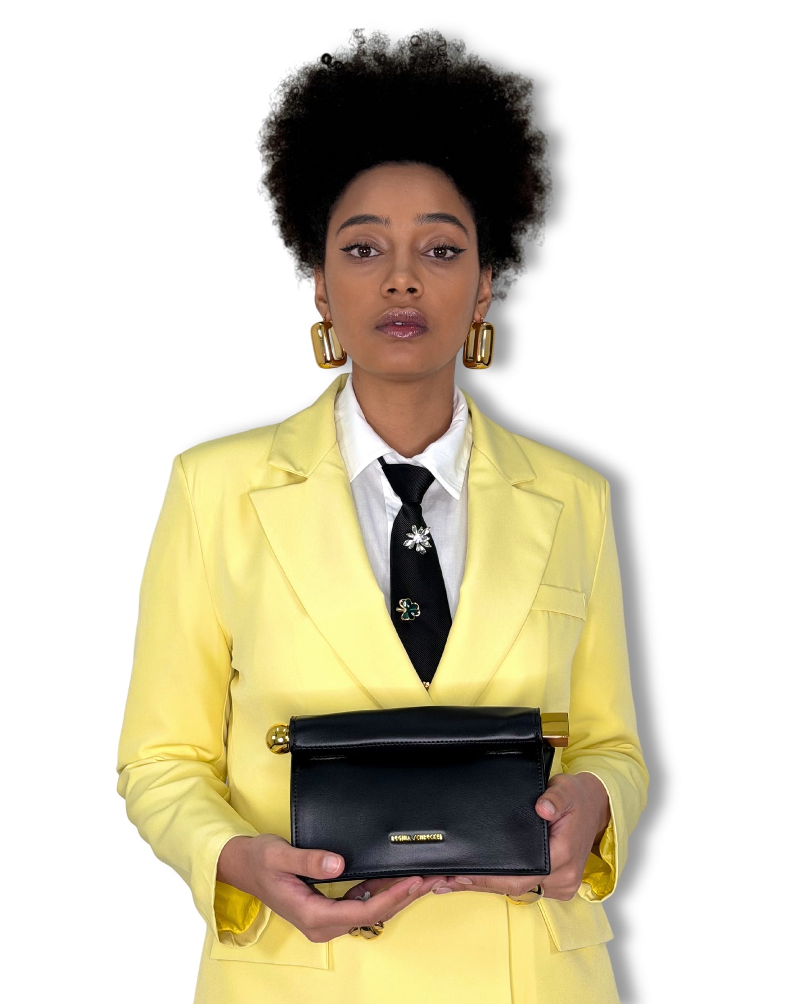 Mini bag Strutturata con Dettagli Oro