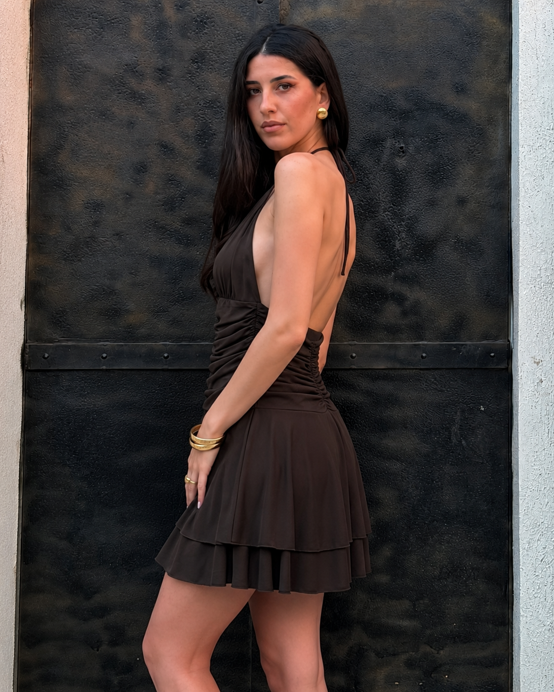 Abito Mini Halter con Schiena Scoperta