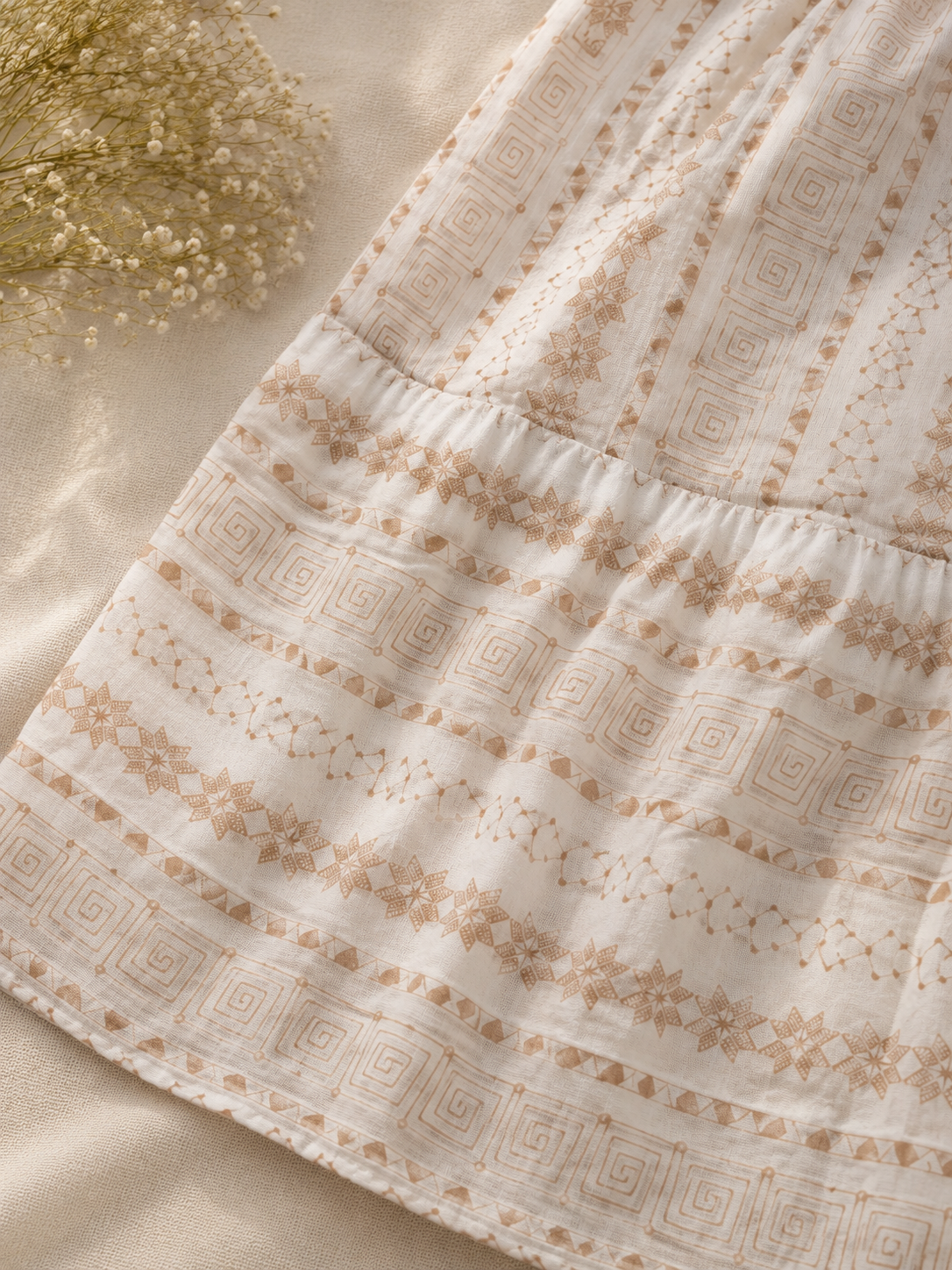 Gonna Lunga Boho con Stampa Geometrica