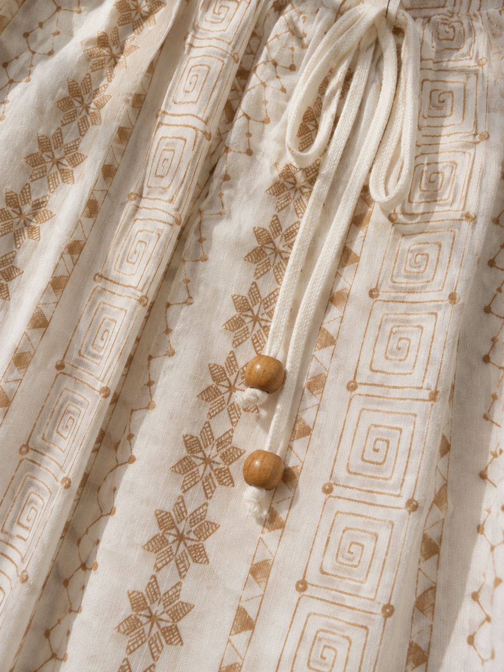 Gonna Lunga Boho con Stampa Geometrica