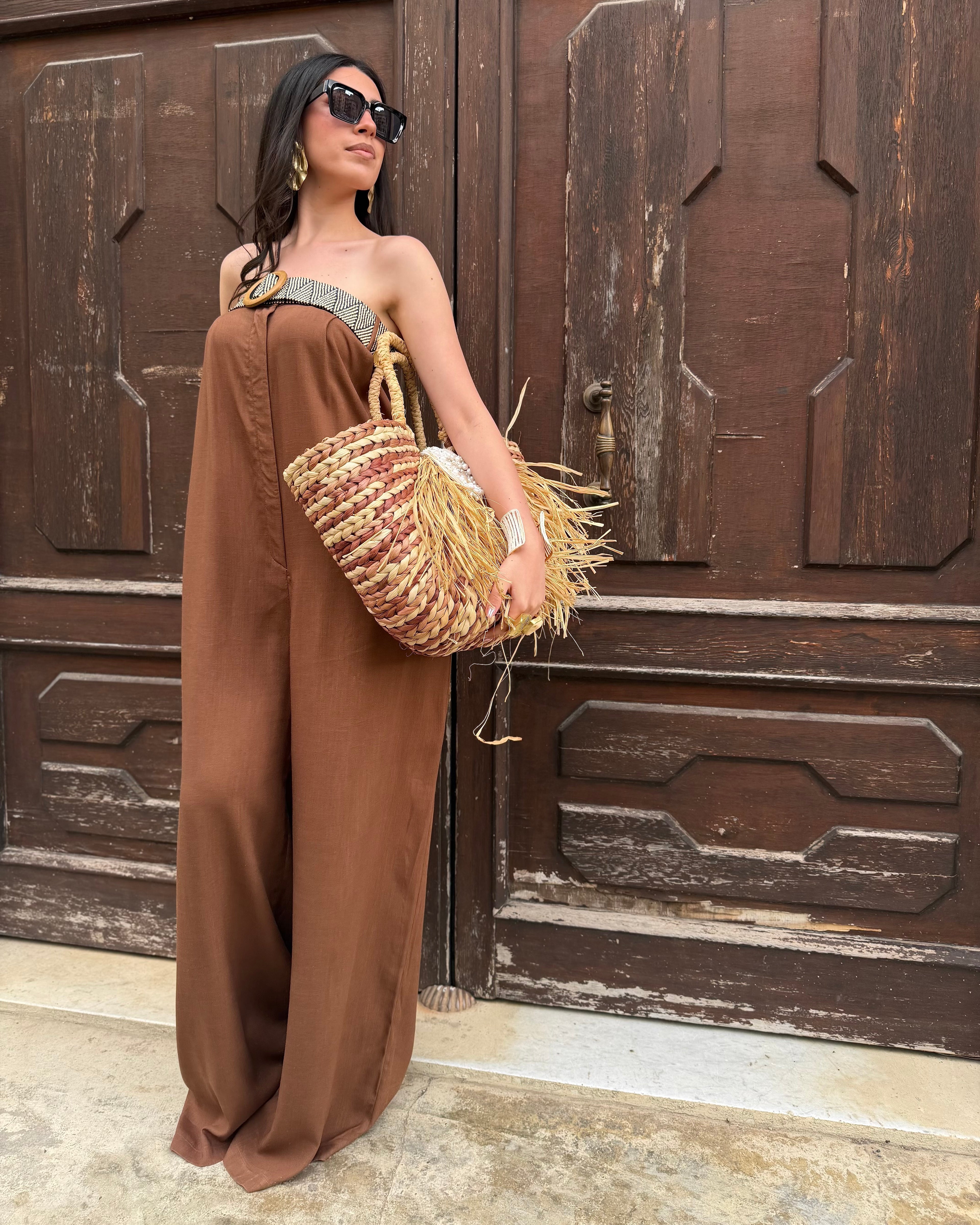 Tuta Palazzo Sahara – Chocolate Brown