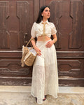 Pantalone Palazzo Broderie – White Chic