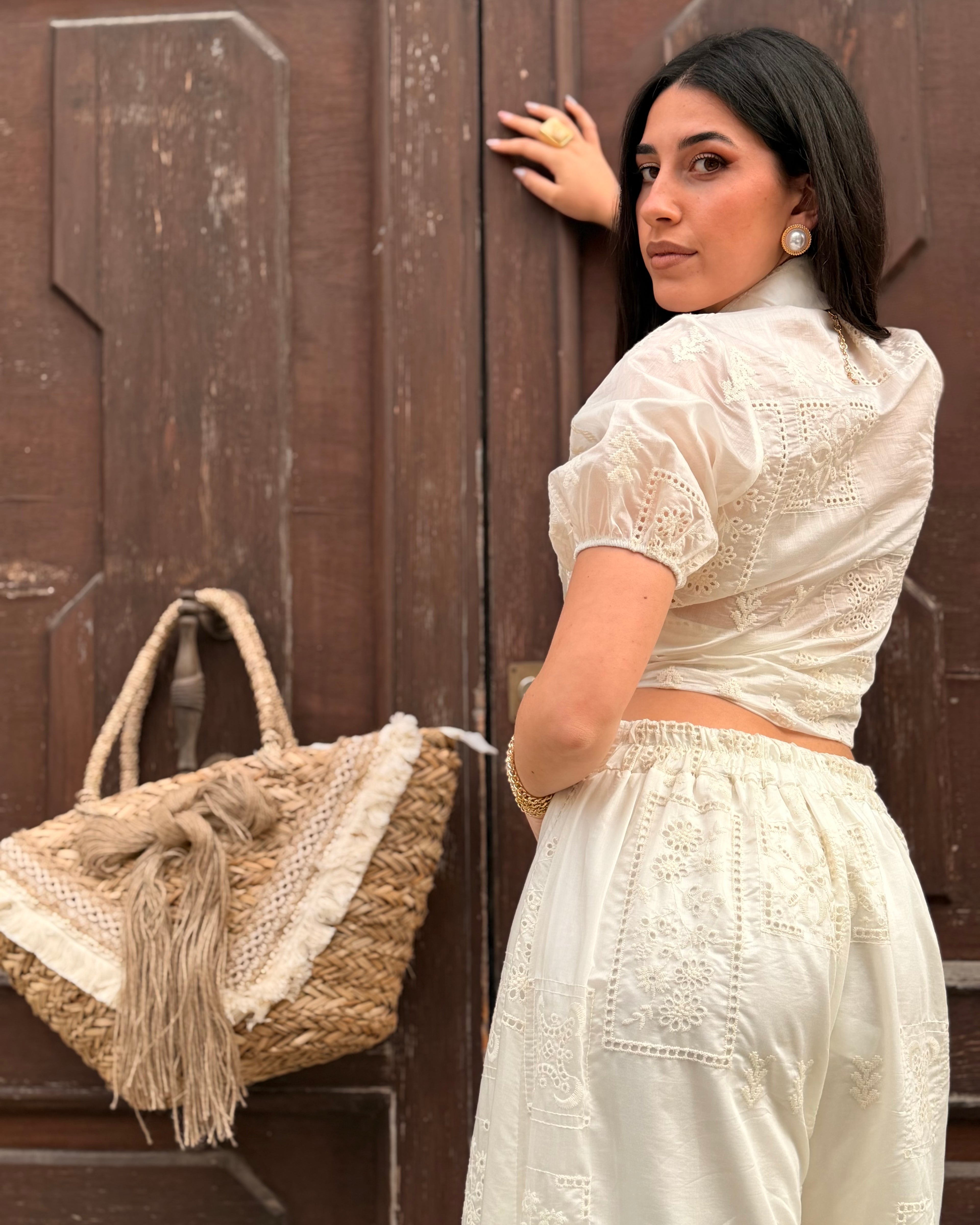Camicia Broderie Chic – White Gold
