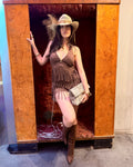 Completo Boho Marrone con Frange