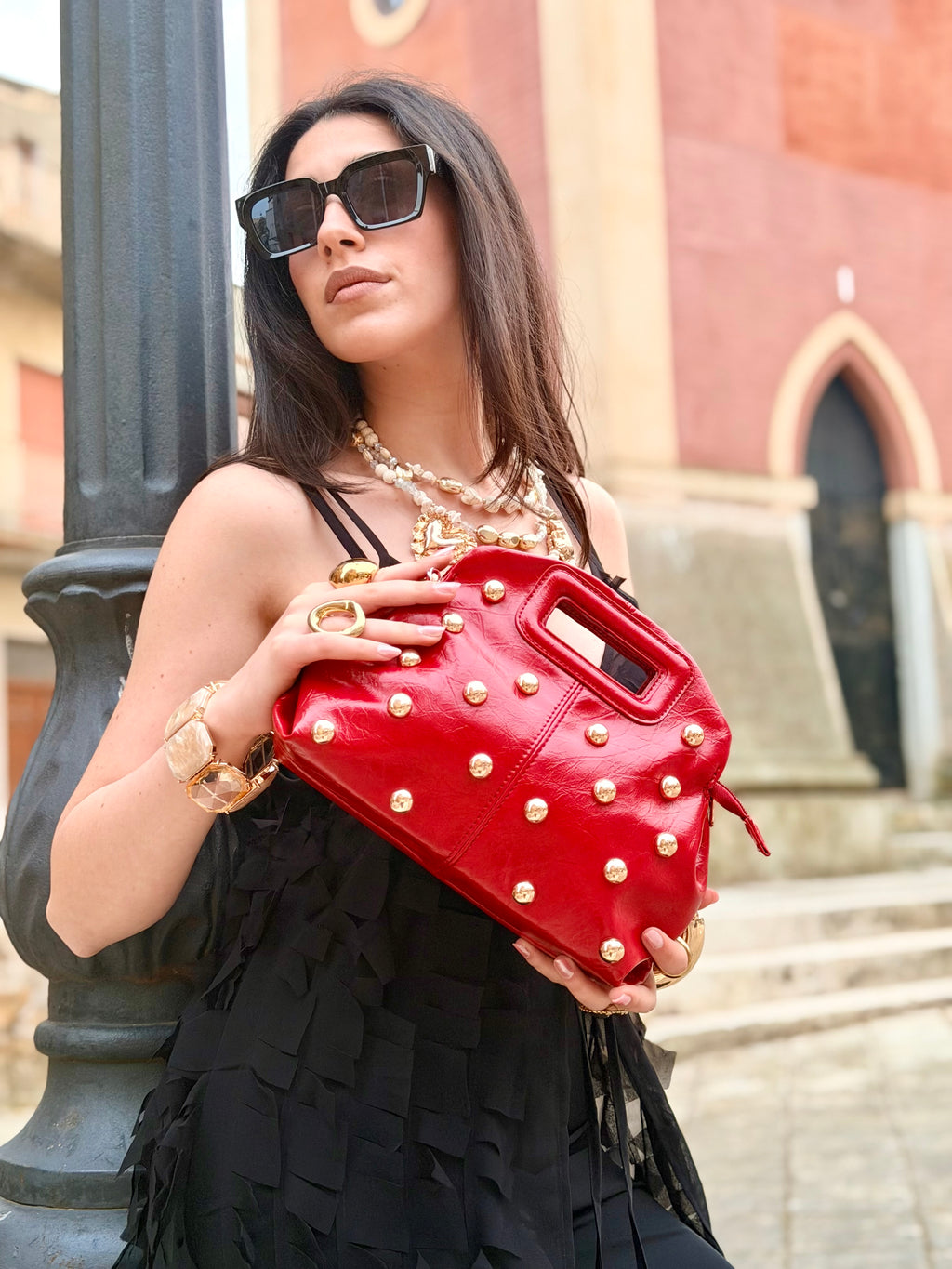 Mini Bag Studs Luxe – Red Passion
