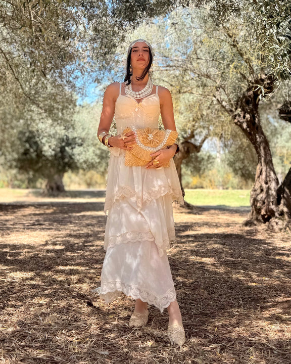Gonna Lunga a Balze con Dettagli in Pizzo – Romantic Boho Chic