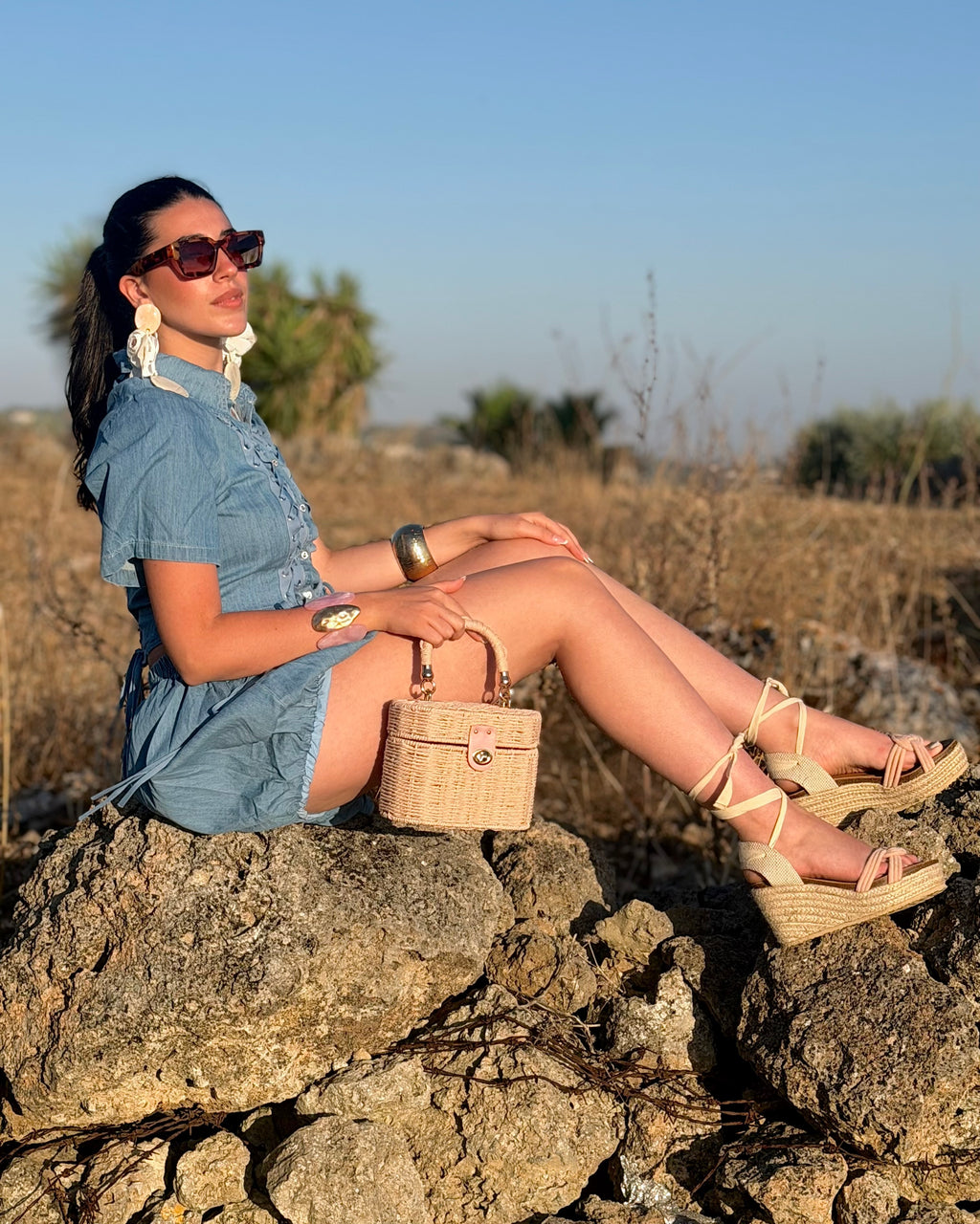 Borsa Intrecciata Rigida