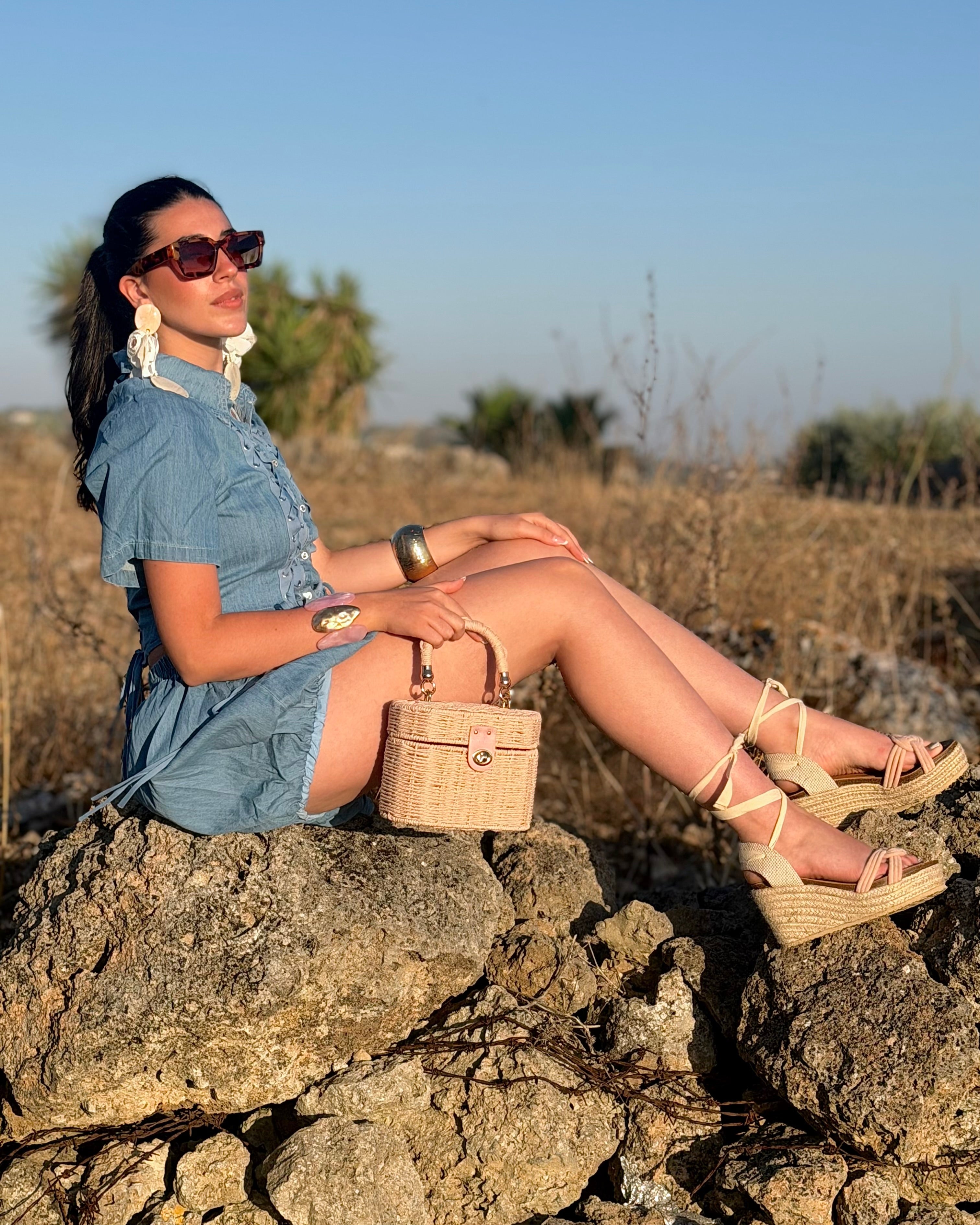Borsa Intrecciata Rigida