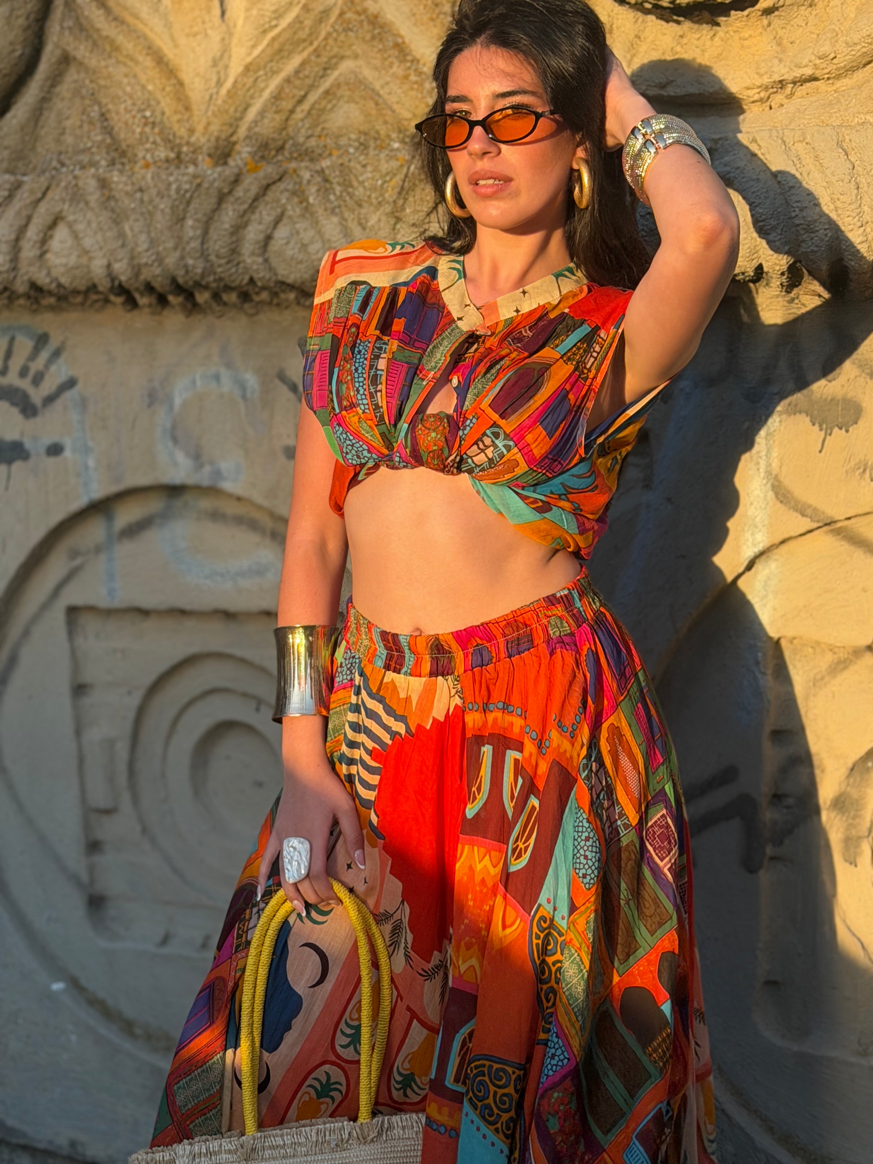 Camicia Fantasia Multicolor da Annodare – Stile Boho Chic