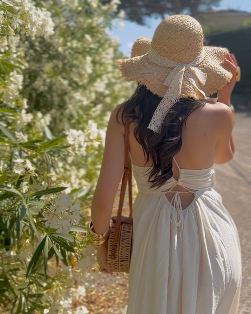 Abito Lungo Donna Bianco con Schiena Scoperta – Elegante, Estivo e Fluido