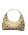 Borsa Hobo con Borchie Oro – Pelle Morbida Beige/Moro, Design Statement