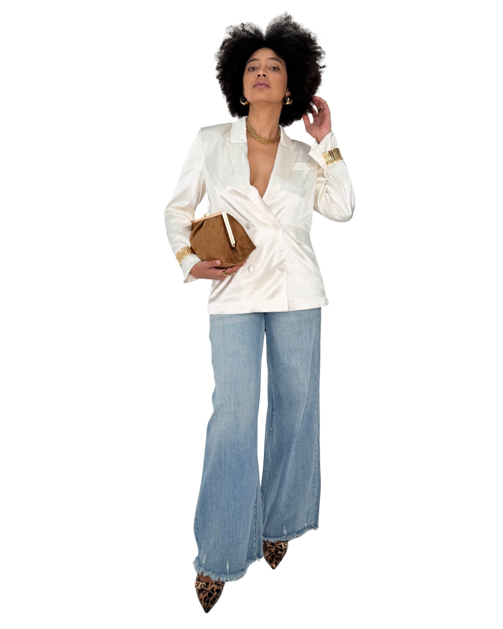Jeans Wide Leg Vita Alta