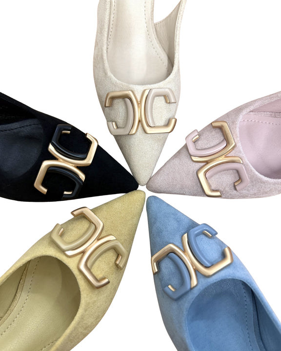 Décolleté Slingback con Logo Gioiello