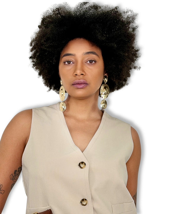 Gilet Donna Beige Minimal