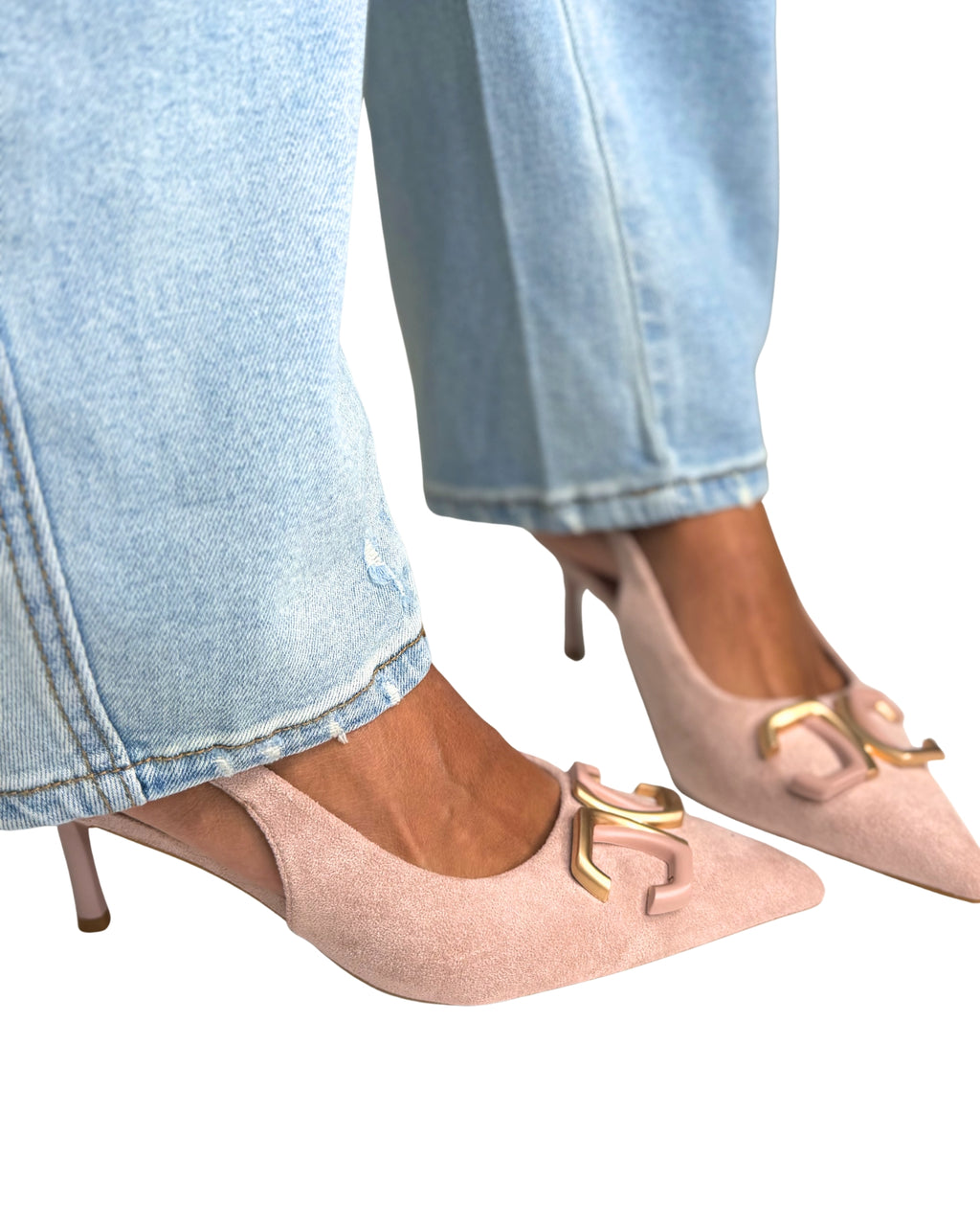 Décolleté Slingback con Logo Gioiello